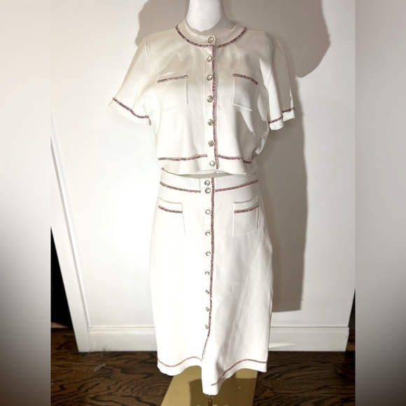 Elsa Cropped Cardigan & Elisa Knit Midi Pencil Skirt SET - Picture 2 of 16